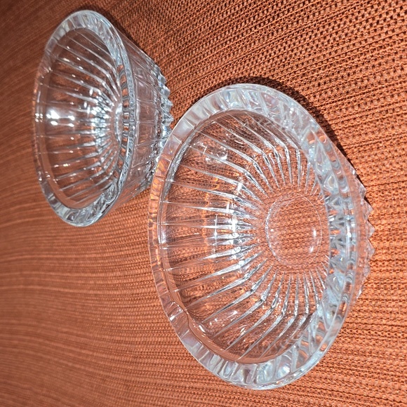 Val St Lambert Crystal Ashtray Set - Picture 4 of 8